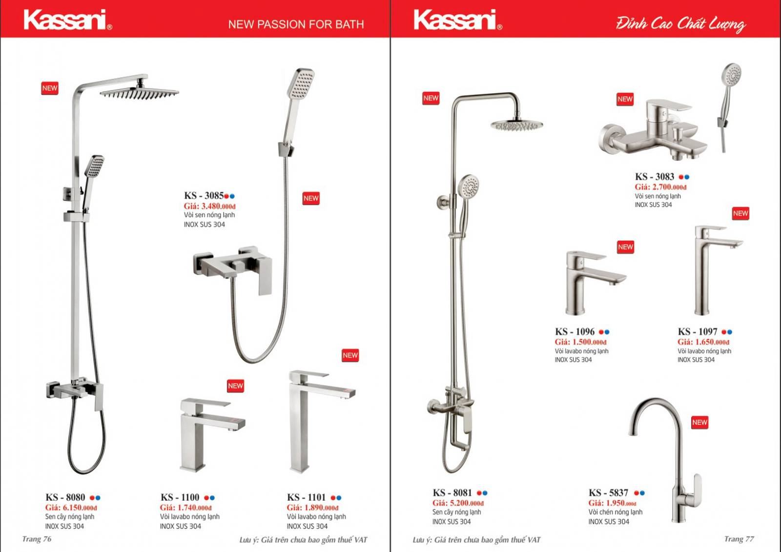 Thiết bị vệ sinh KASSANI Catalogue và bảng giá mới nhất 2024 /Page 39